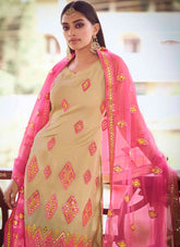 Beige Soft Net sharara suits online